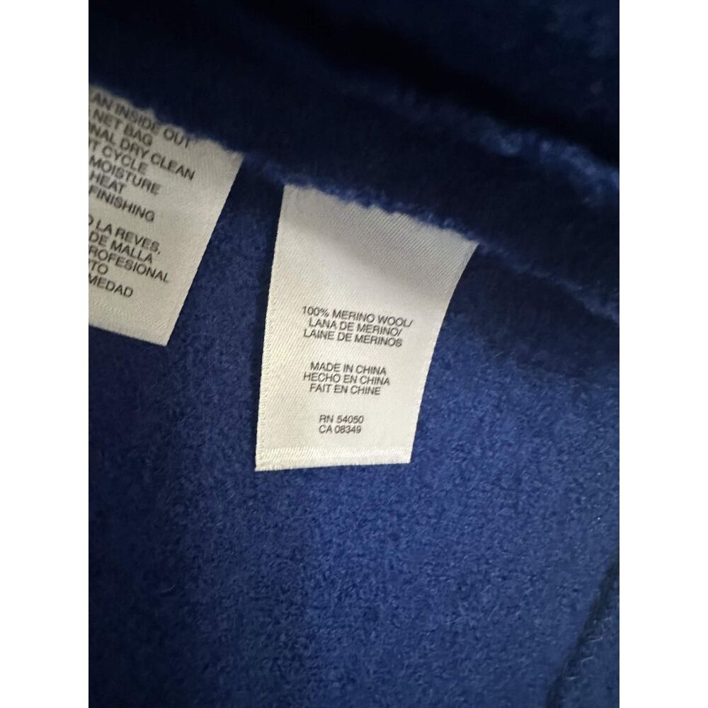 Jones New York Collection Blue 100% Merino Wool Jeweled Button Cardigan M - Picture 6 of 6